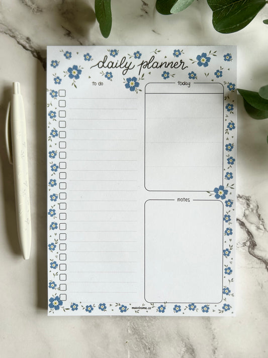 'Forget-me-not' Daily Planner Notepad