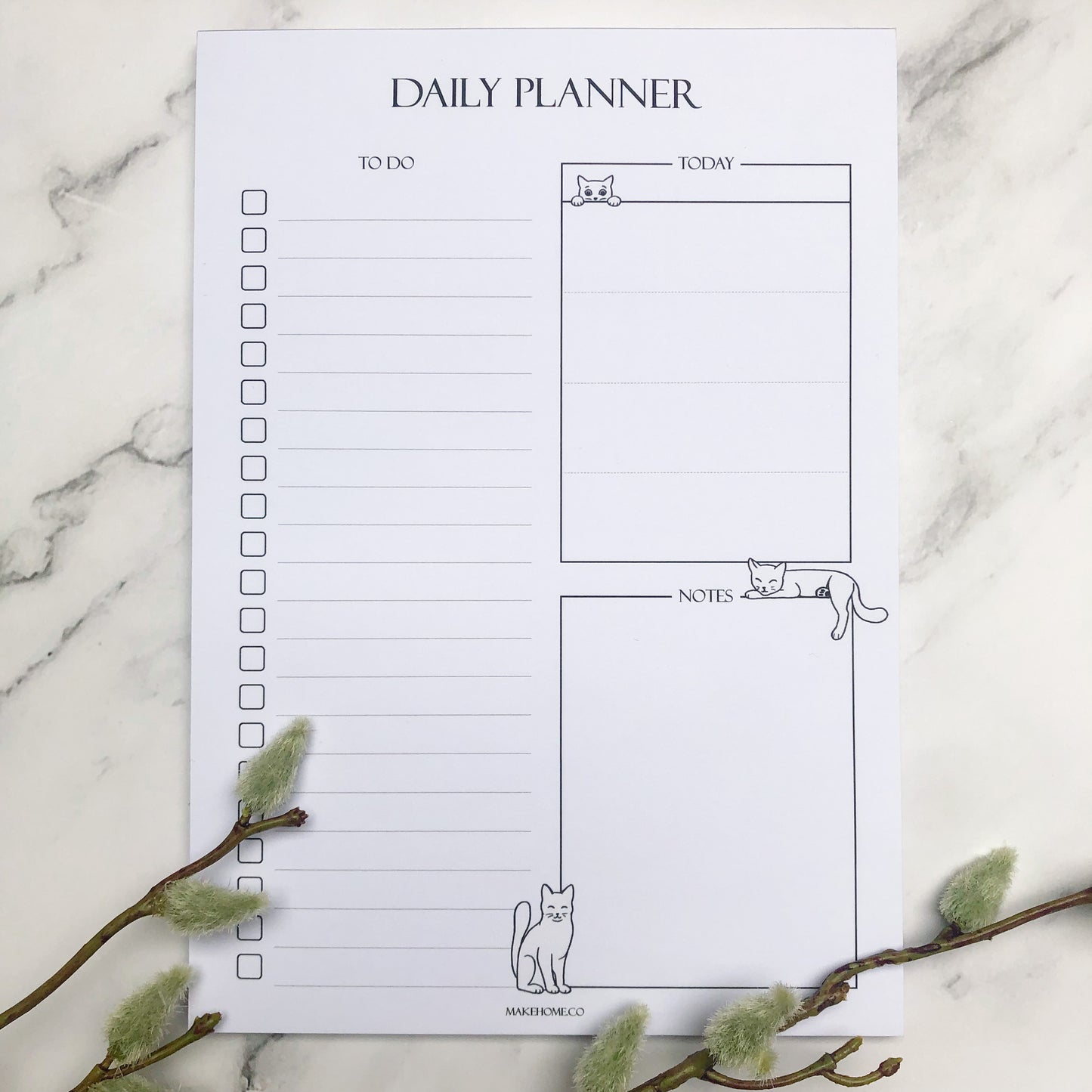 'Curious Cat' Daily Planner Notepad